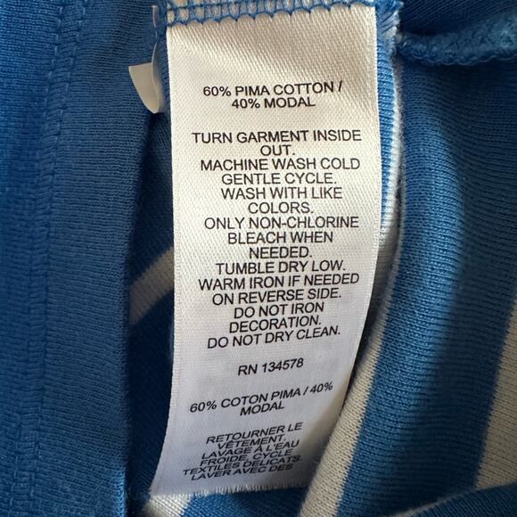 Vineyard Vines Blue Stripe Top Nautical Preppy Vacation Coastal Seaside Yacht - Picture 7 of 8